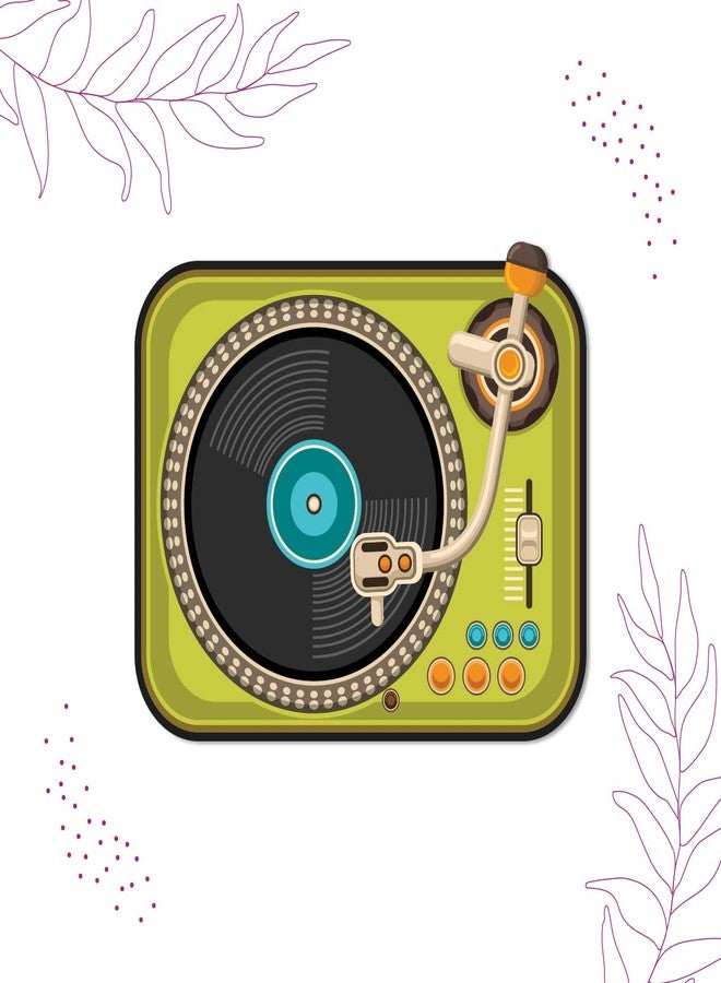 Bhai Please Turntable Wooden Fridge Magnet (Pack of 1 pc) Size : 3 inches Music, Movies, Vintage, TV Cool Cute Fridge Magnet Decor and Gifts - Image 3